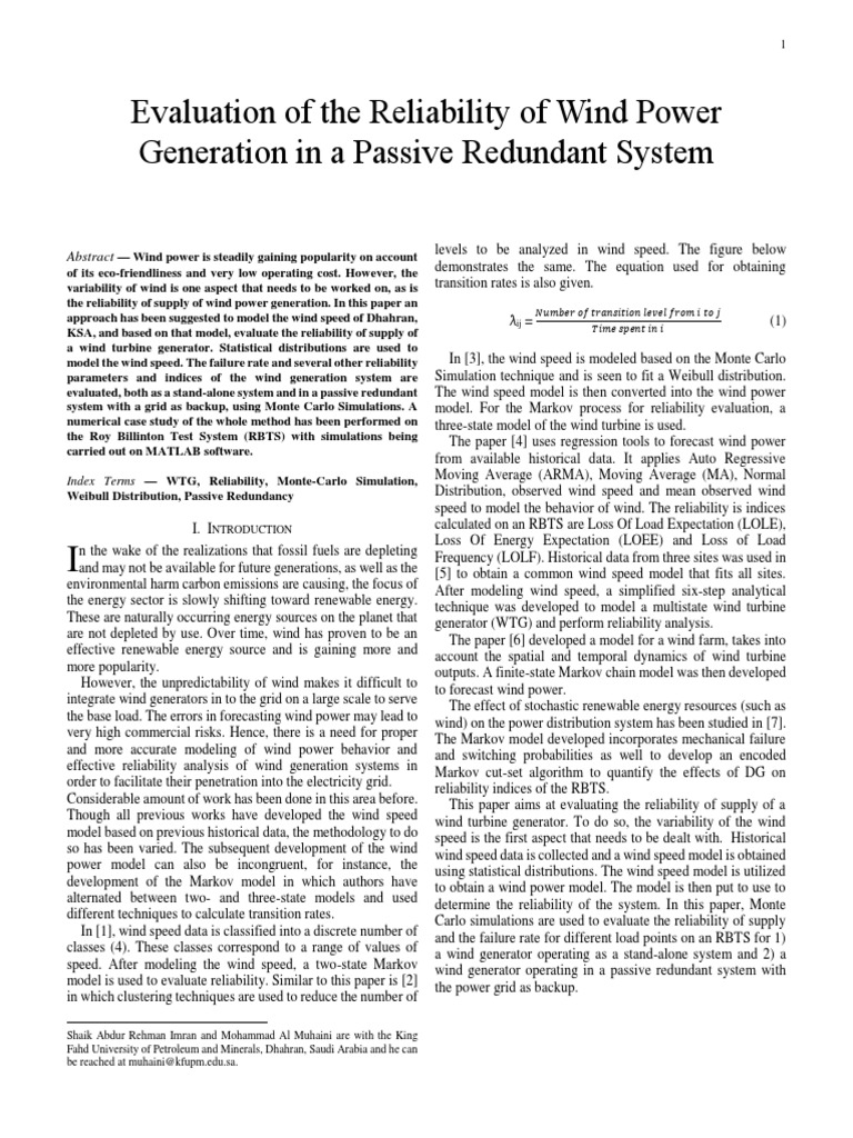 What Is Wind Power Reliability Research? – JDQM