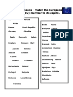 In Your Books - Match The European Union (EU) Member To Its Capital