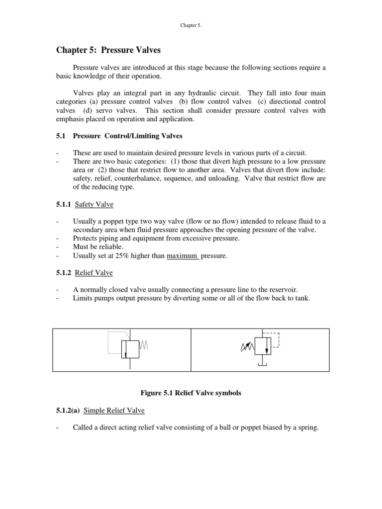 Chapter 5: Pressure Valves | PDF | Valve | Hydraulics