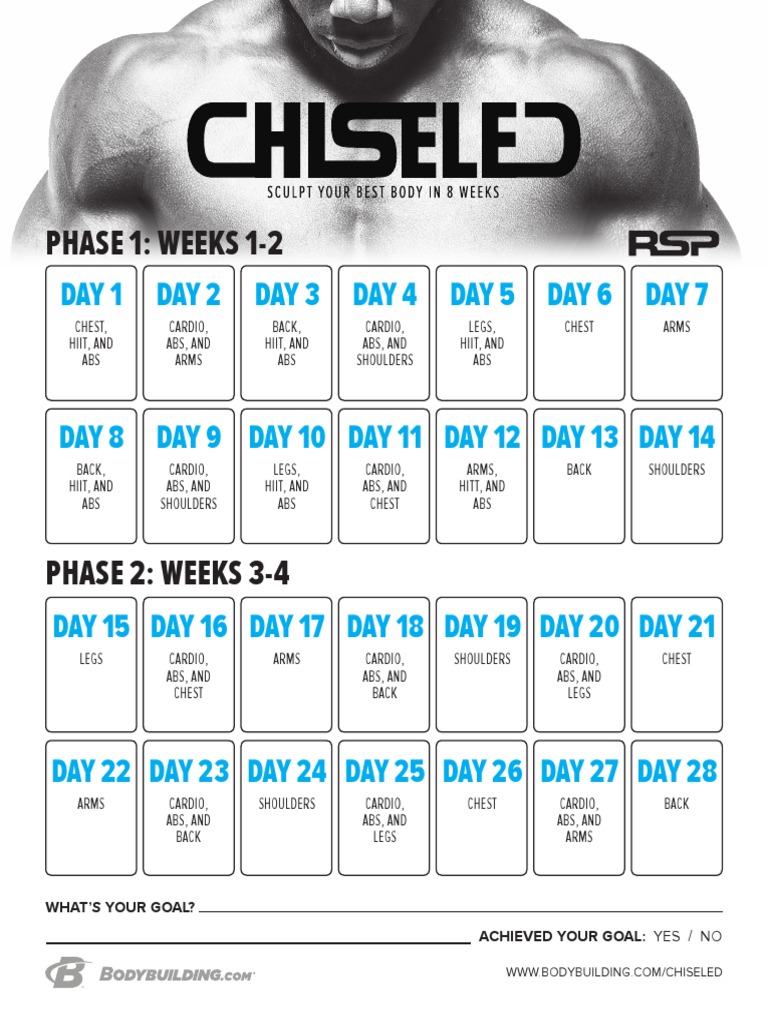 RSP Chiseled Calendar PDF Sports Weightlifting