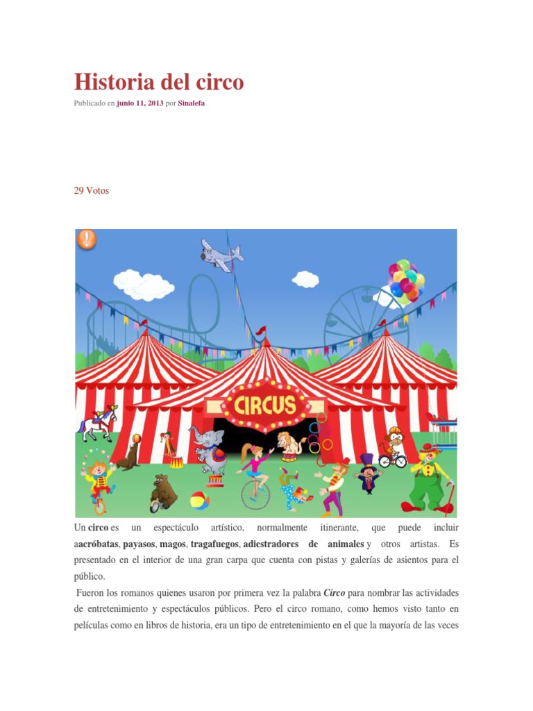 Historia Del Circo Pdf Circo Las Artes Escénicas