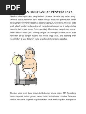Pengertian Obesitas Pada Anak Dan Penyebabnya