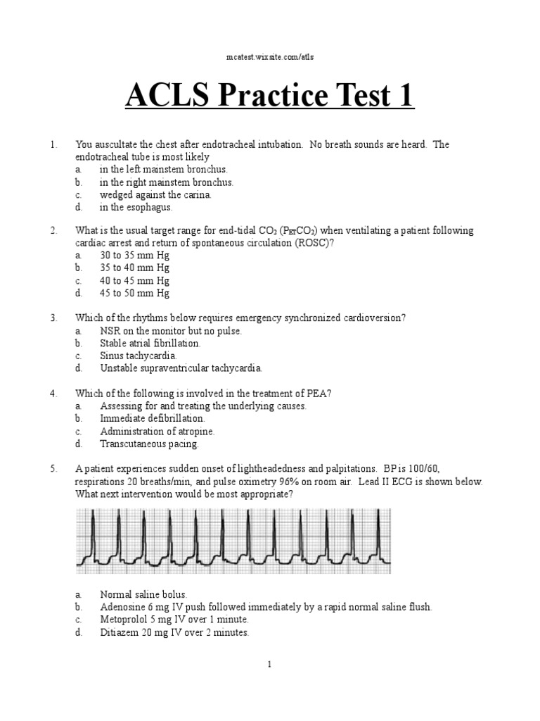 Acls Test Answers 2017 Pdf Tutorial Acls Post Test Answers 2017