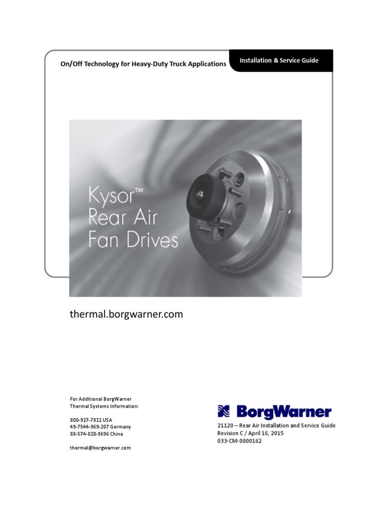 Kysor Service Guide PDF Clutch Belt (Mechanical)