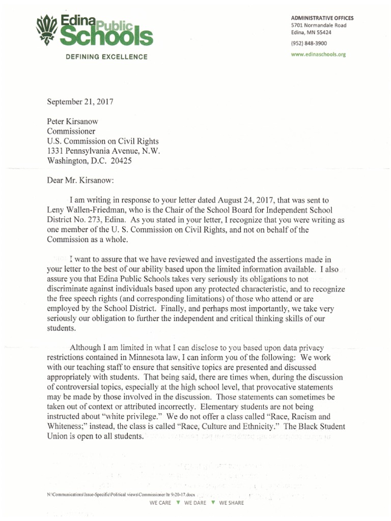 Edina Public School Response PDF