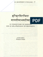 Le commentaire de Harihara sur le Mālātīmādhava de Bhāvabuti