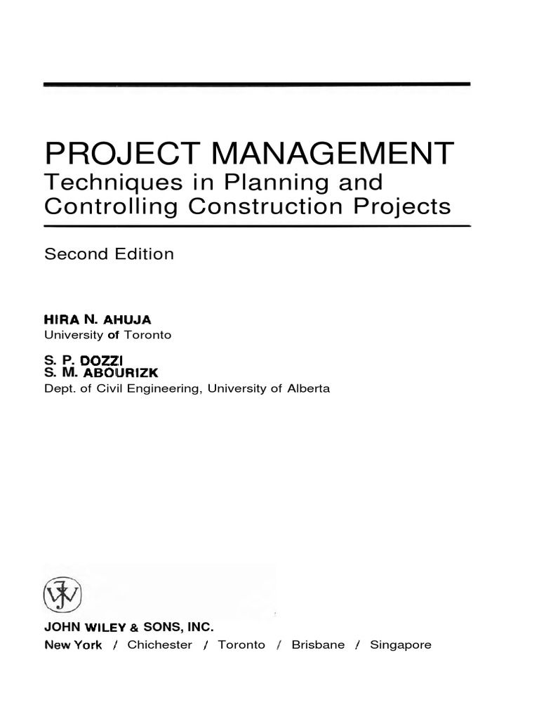 Project Management - Techniques in Planning and Controlling ...