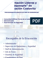 Procedimientos de evacuación en caso de emergencias en comunidad Costavita