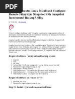 Debian / Ubuntu Linux Install and Configure Remote Filesystem Snapshot With Rsnapshot Incremental Backup Utility