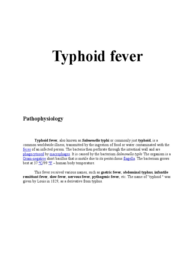 Understanding Typhoid Fever Symptoms and Treatment | PDF | Immunology ...