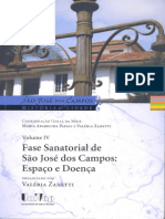 Volume IV Fase Sanatorial de São José Dos Campos Espaço e Doença