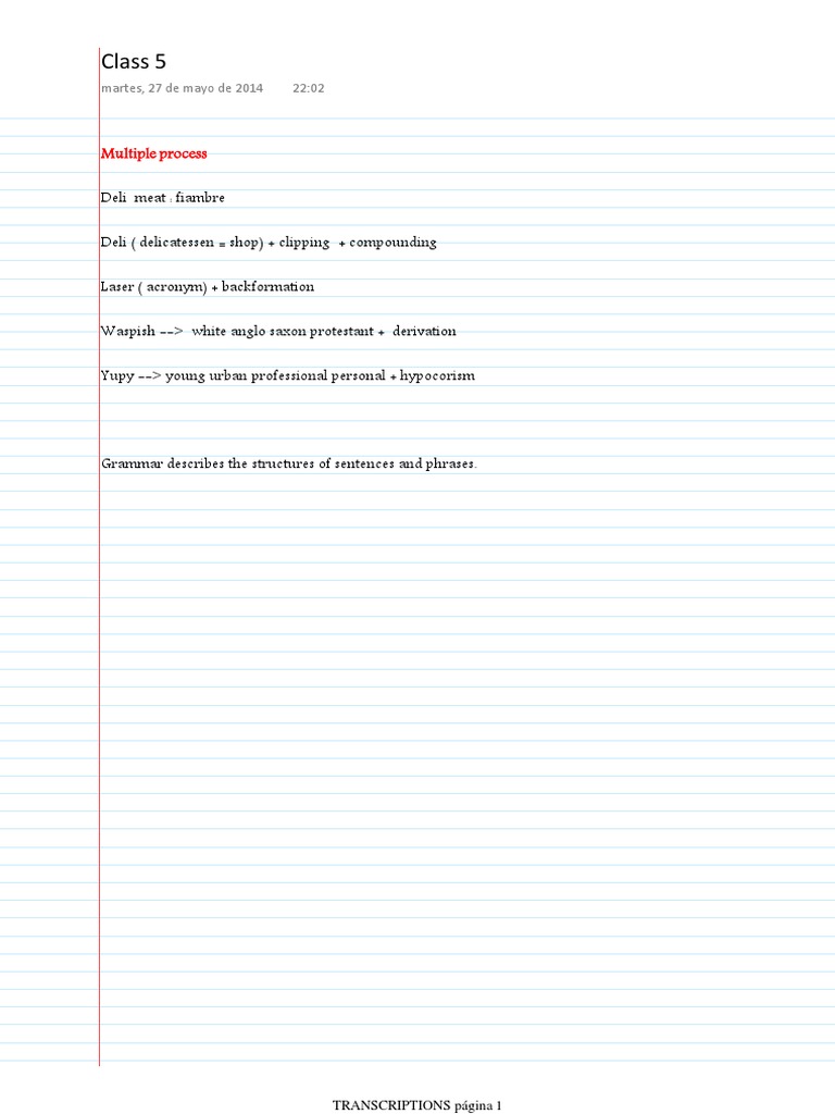 Linguistic Processes Explained | PDF | Language Arts & Discipline ...