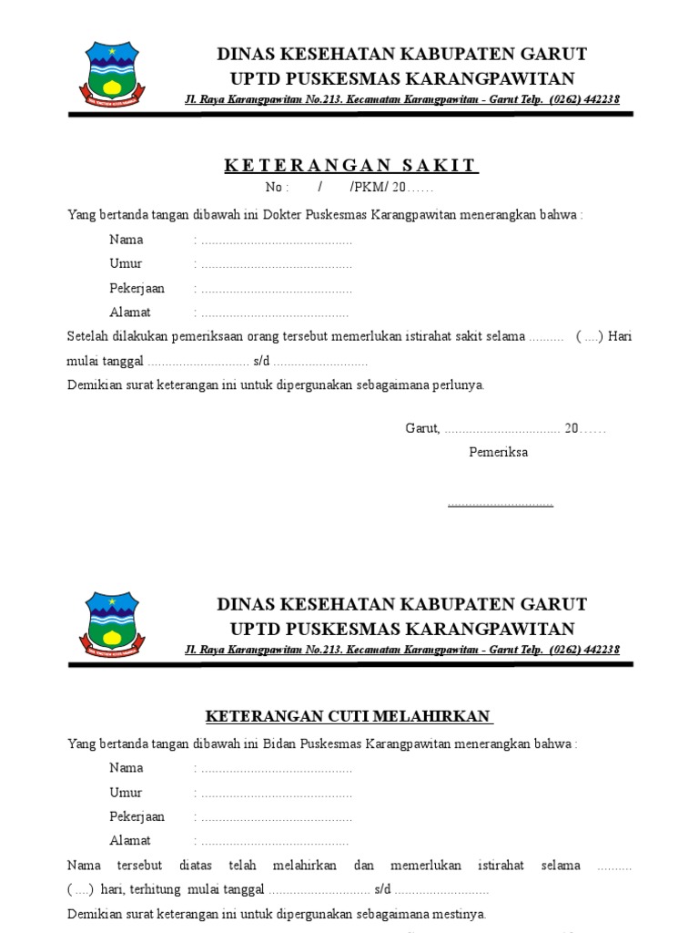 Contoh Surat Sakit Dokter Tasikmalaya Nusagates