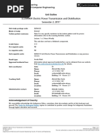 ELEN4001 Electric Power Transmission and Distribution Semester 2 2017 Bentley Campus INT