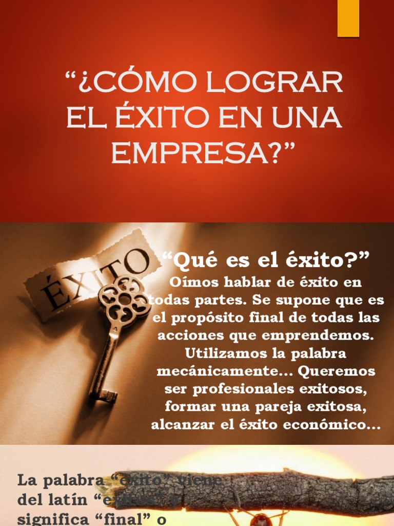 Cómo Lograr El Éxito en Una Empresa | PDF | Iniciativa empresarial ...