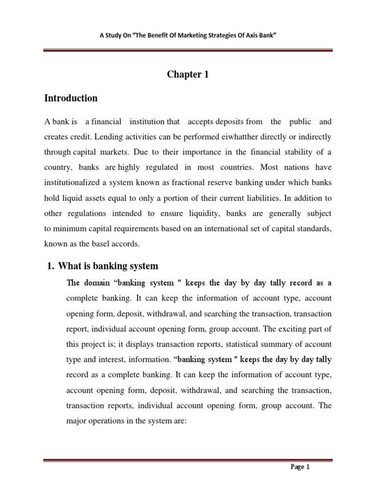 Axis Bank Project | PDF | Transaction Account | Banks