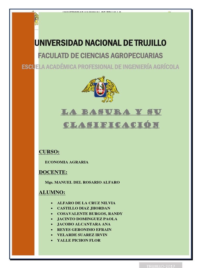 Manejo y Clasificación de Basura | PDF | El plastico | Residuos