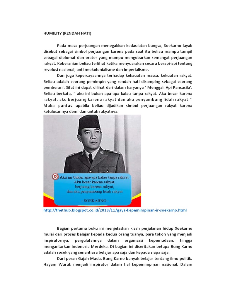 Karakter Ir Soekarno