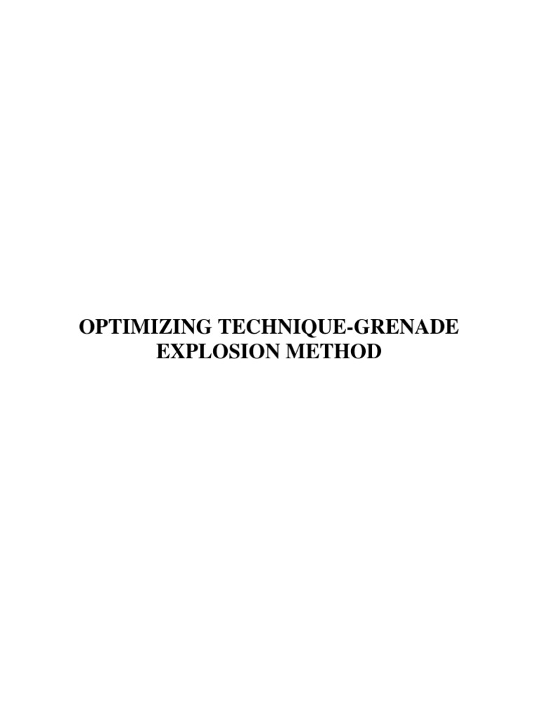 Grenade Explosion Optimization Method | PDF | Genetic Algorithm ...
