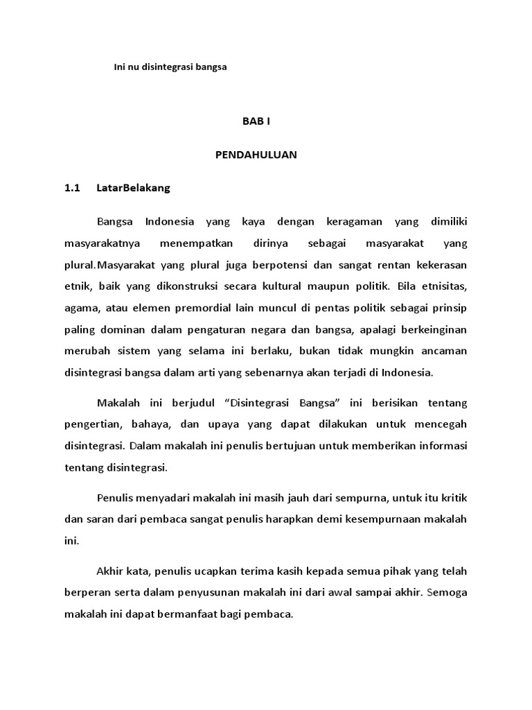 Disintegrasi Bangsa