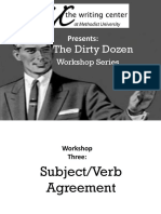 Subject-Verb Agreement Errors: The Dirty Dozen Workshop Series