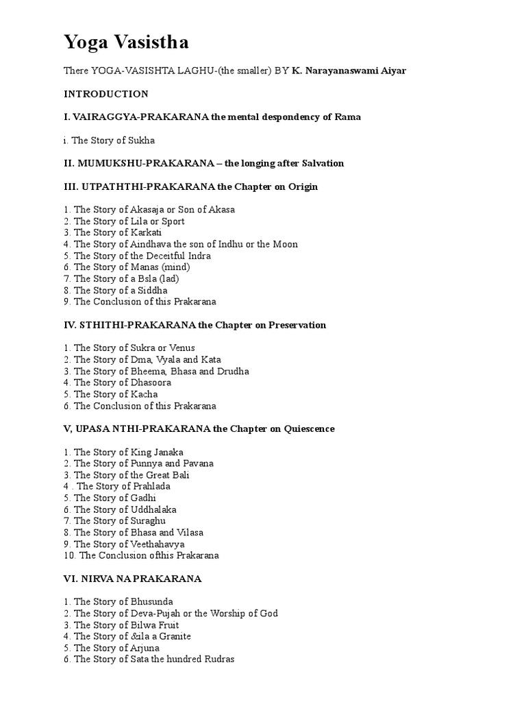 Yoga Vasistha PDF Ancient Indian Literature Indian Religions
