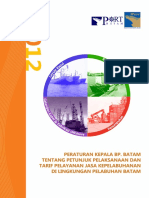 Peraturan Kepala BP Batam TTG Petunjuk Pelaksanaan Dan Tarif Jasa Kepelabuhanan Di Lingkungan Pelabuhan Batam PDF