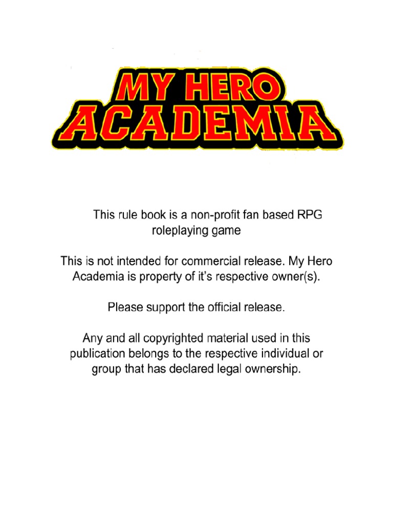 My Hero Academia Pen And Paper Version 1 0 Pdf Leisure