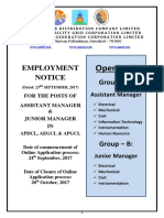 Recruitment AM JM Employment Notice