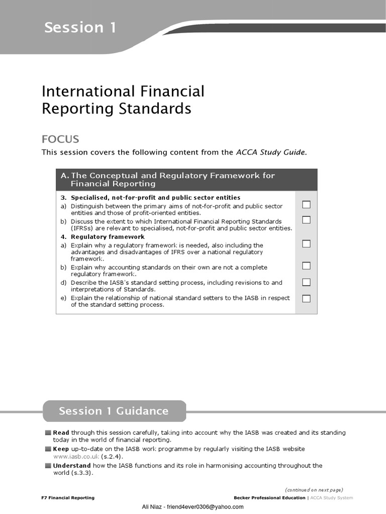 F7-01 International Financial Reporting Standards | PDF | International ...