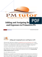 9. Adding and Assigning Resources and Expenses in Primavera P6