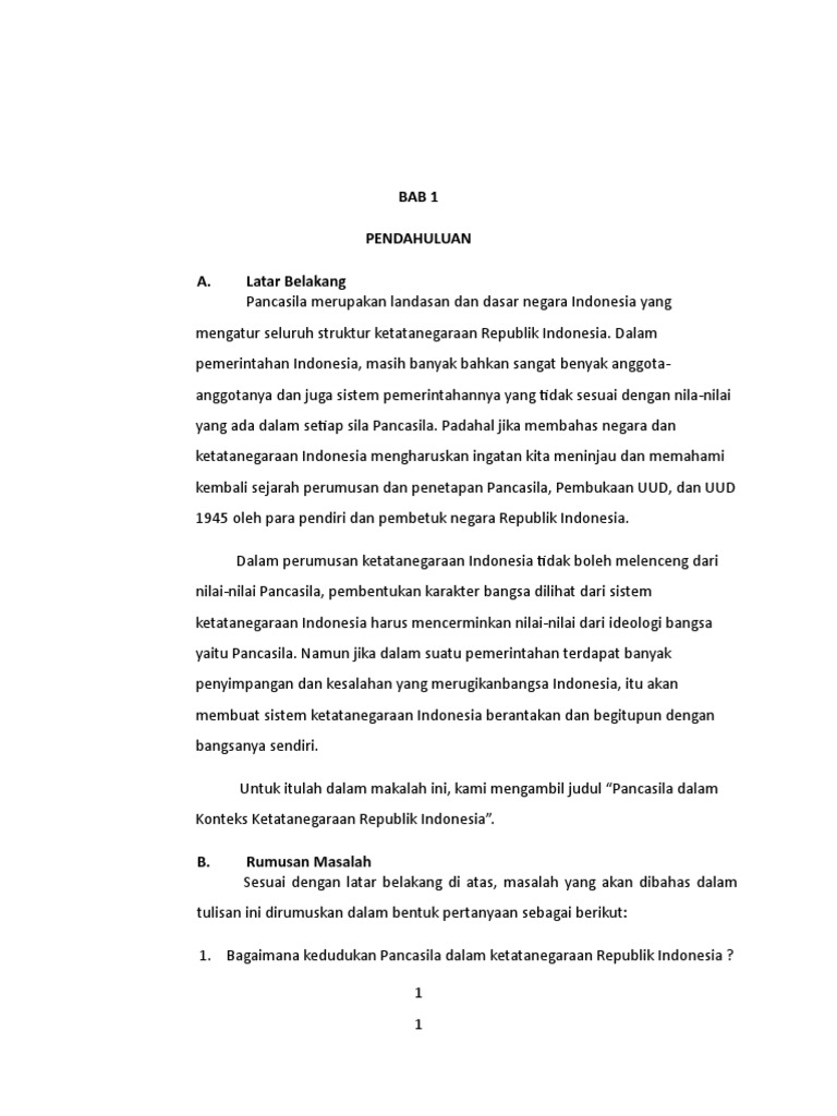 Makalah Pancasila Dalam Konteks Ketatanegaraan Republik Indonesia
