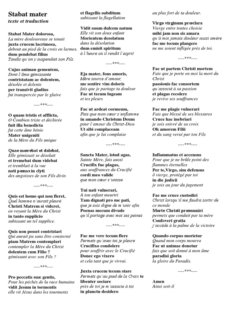 verschijnen Investeren deugd Stabat Mater (Texte Et Traduction Française) | PDF | Exécutions publiques |  Crucifixion