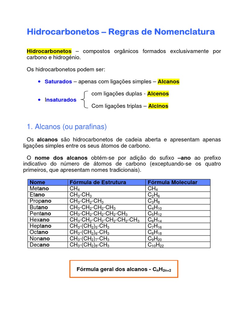 Nomenclatura de Hidrocarbonetos | PDF | Amina | Éter, image size:768x1024