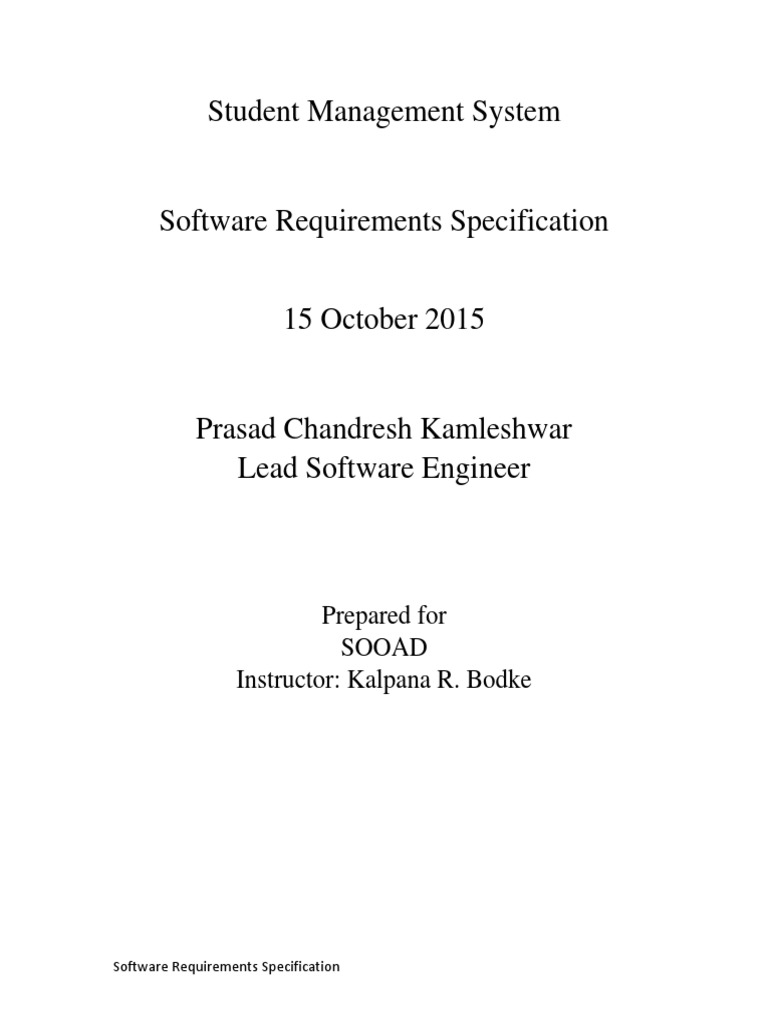 Student Management System Srs World Wide Web Internet Web
