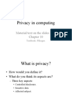 Privacy in Computing: Material/text On The Slides From