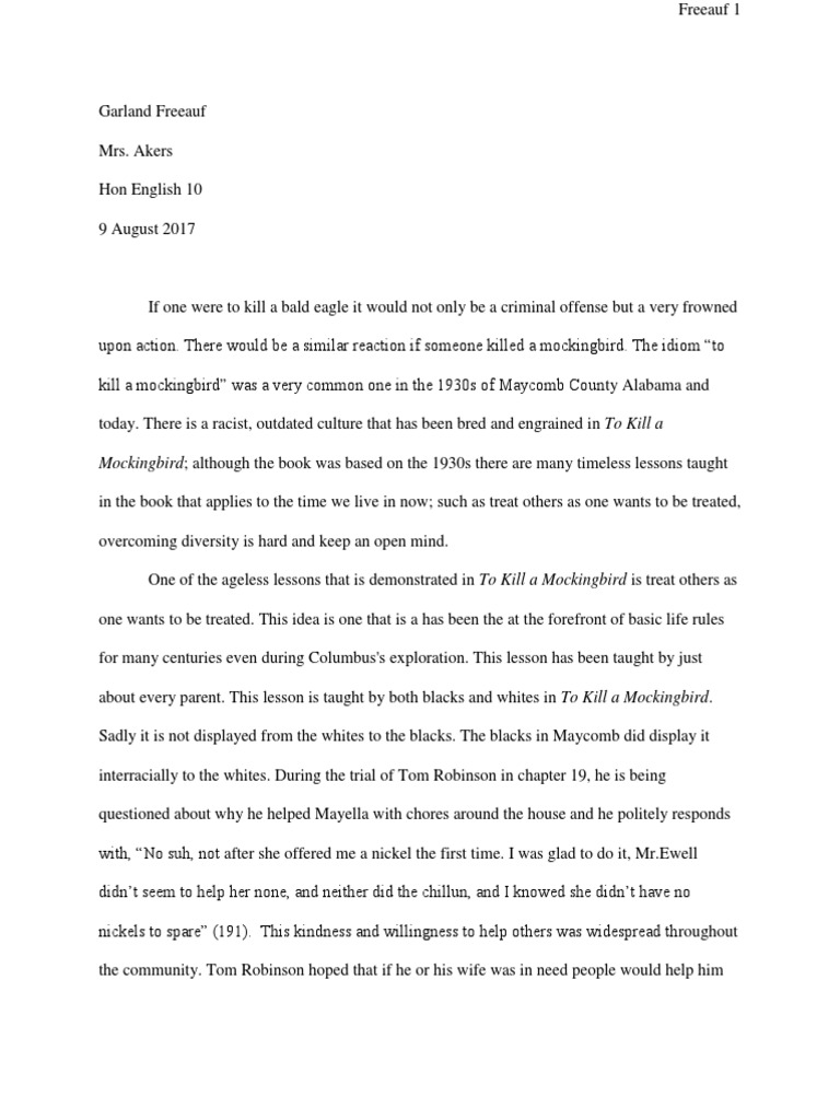 Реферат: To Kill A Mockingbird Essay Essay Research