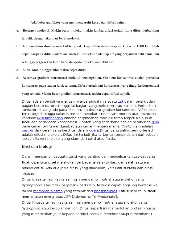 Ada Beberapa Faktor Yang Mempengaruhi Kecepatan Difusi Yaitu Pdf