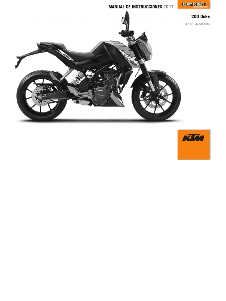 Manual KTM Duke 200 | PDF | Motocicleta | Tecnología de vehículos