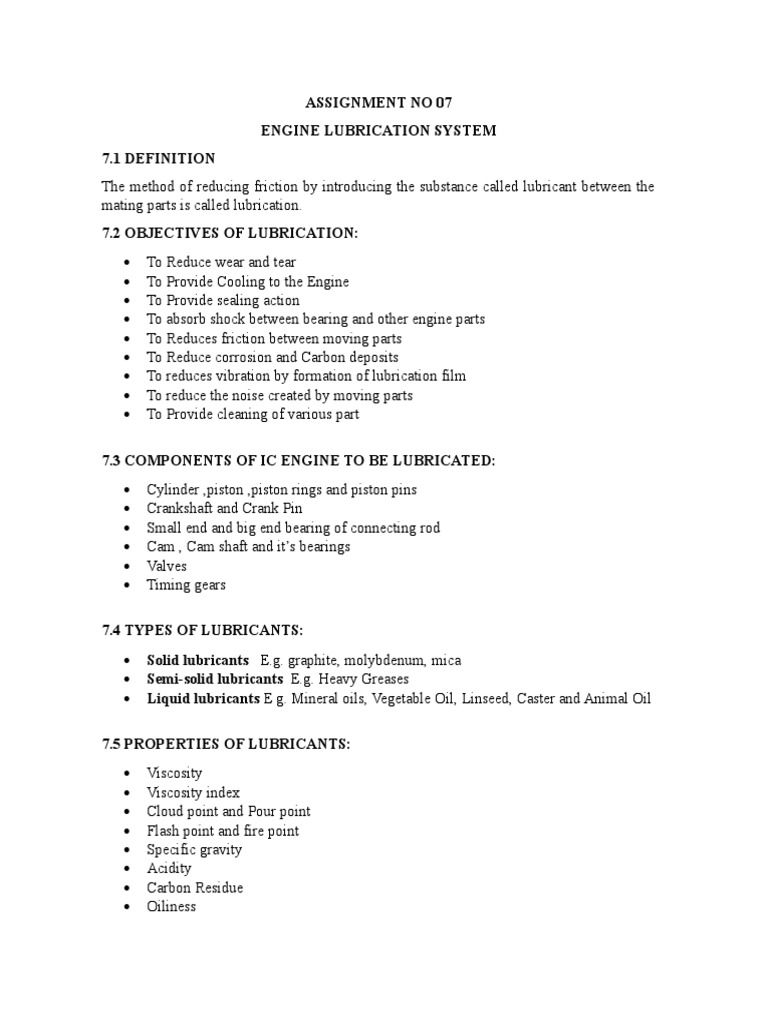 Engine Lubrication Systems Overview | PDF | Motor Oil | Internal ...