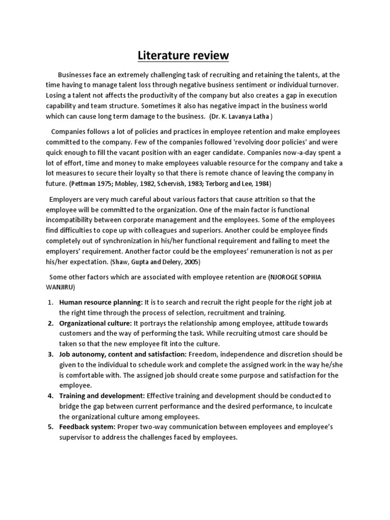 Employee retention research paper picture