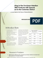 Factors Influencing Purchase of Fresh Milk in Colombo