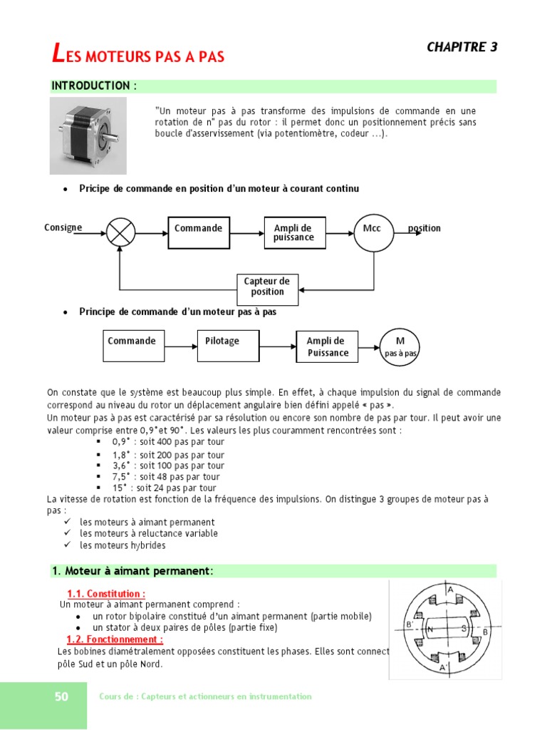 Moteurs Pas à Pas Fonctionnement et Types PDF Machine électrique — free download