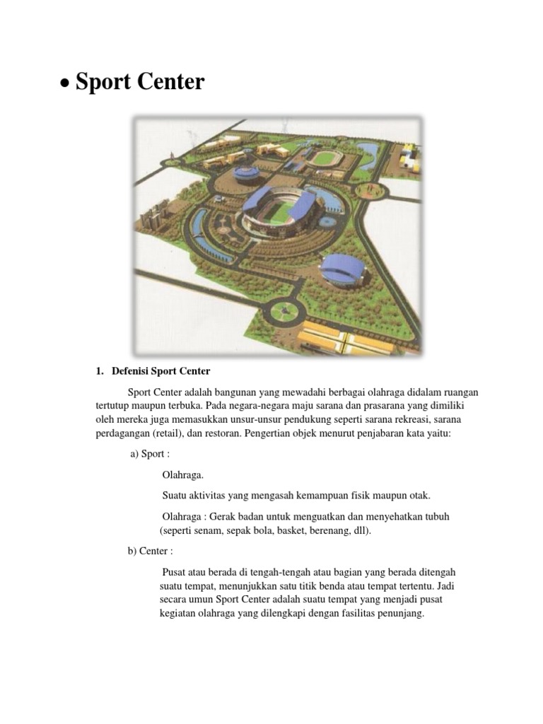 Definisi dan Desain Sport Center | PDF | Seni