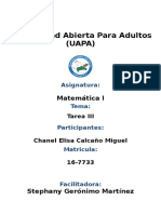 Chanel Tarea IV - Matemática I