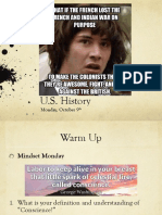 Mon Oct 9 Us History