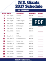 NY Giants 2017 Schedule - GO GIANTS