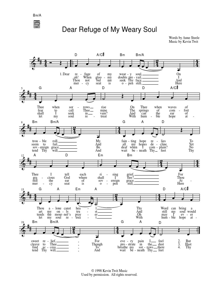 Dear Refuge of My Weary Soul Lead D | PDF | Religion And Belief