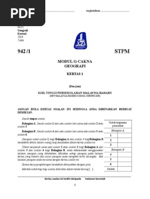 Skima Percbn Geografi P1 2018 Kelantan Pdf