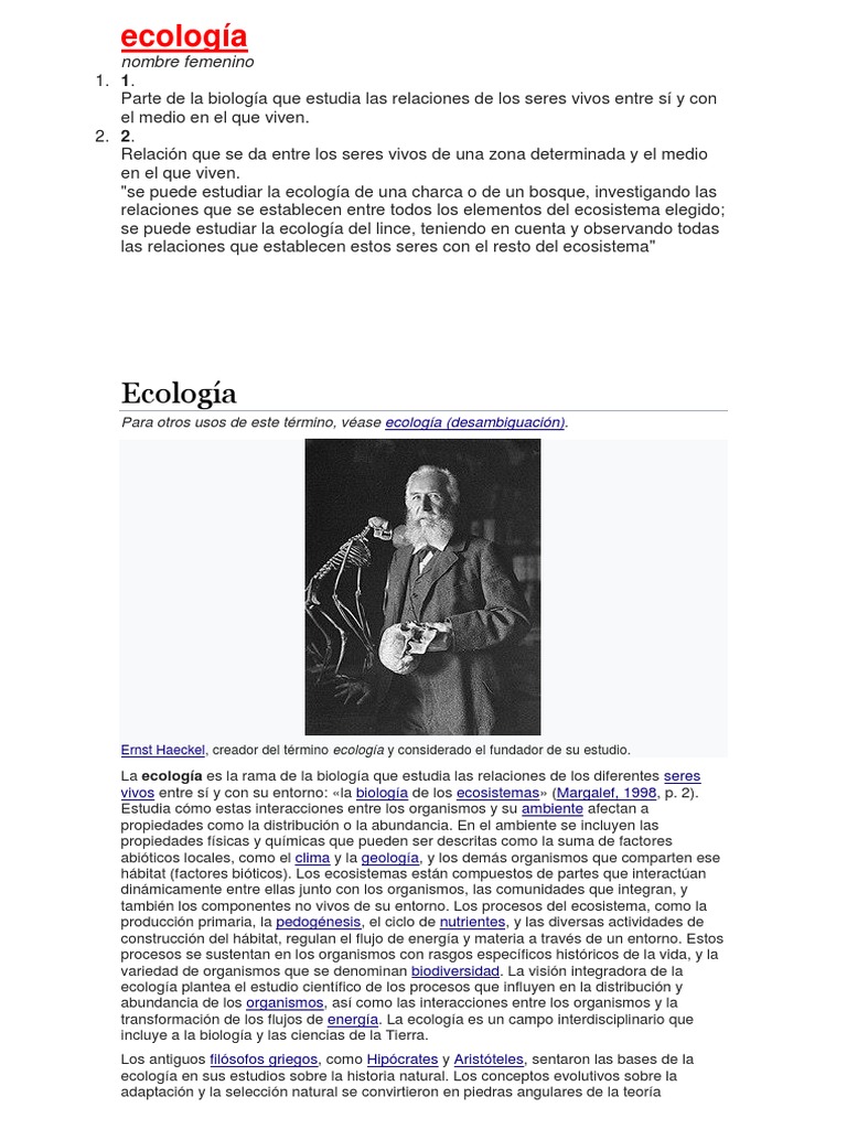 Ecologia .. El Padre de La